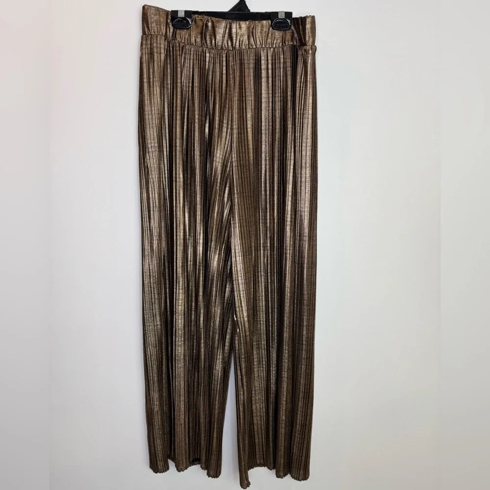 mark. Metallic Wide Leg Pants - Picture 1 of 5